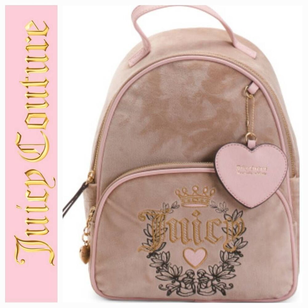 Juicy‎ Couture Heritage Velour Backpack- Cafe